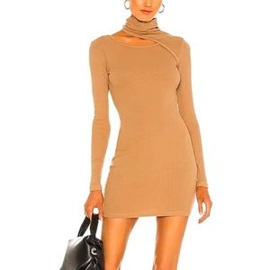 Monrow Turtleneck Dress Latte BNWT SZ S